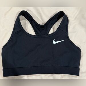 Nike Women's Black Sports Bra with White Logo